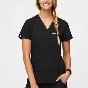Figs XS Black Catarina One Pocket Classic Scrub Top